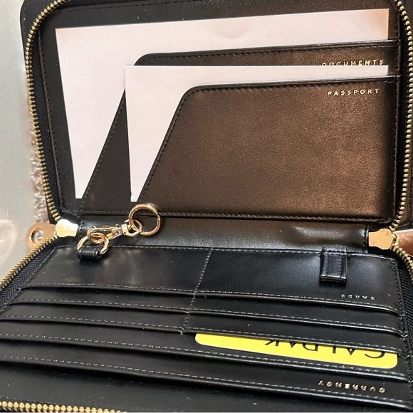 Calpak Black Croc-Embossed Wallet - Picture 3 of 6